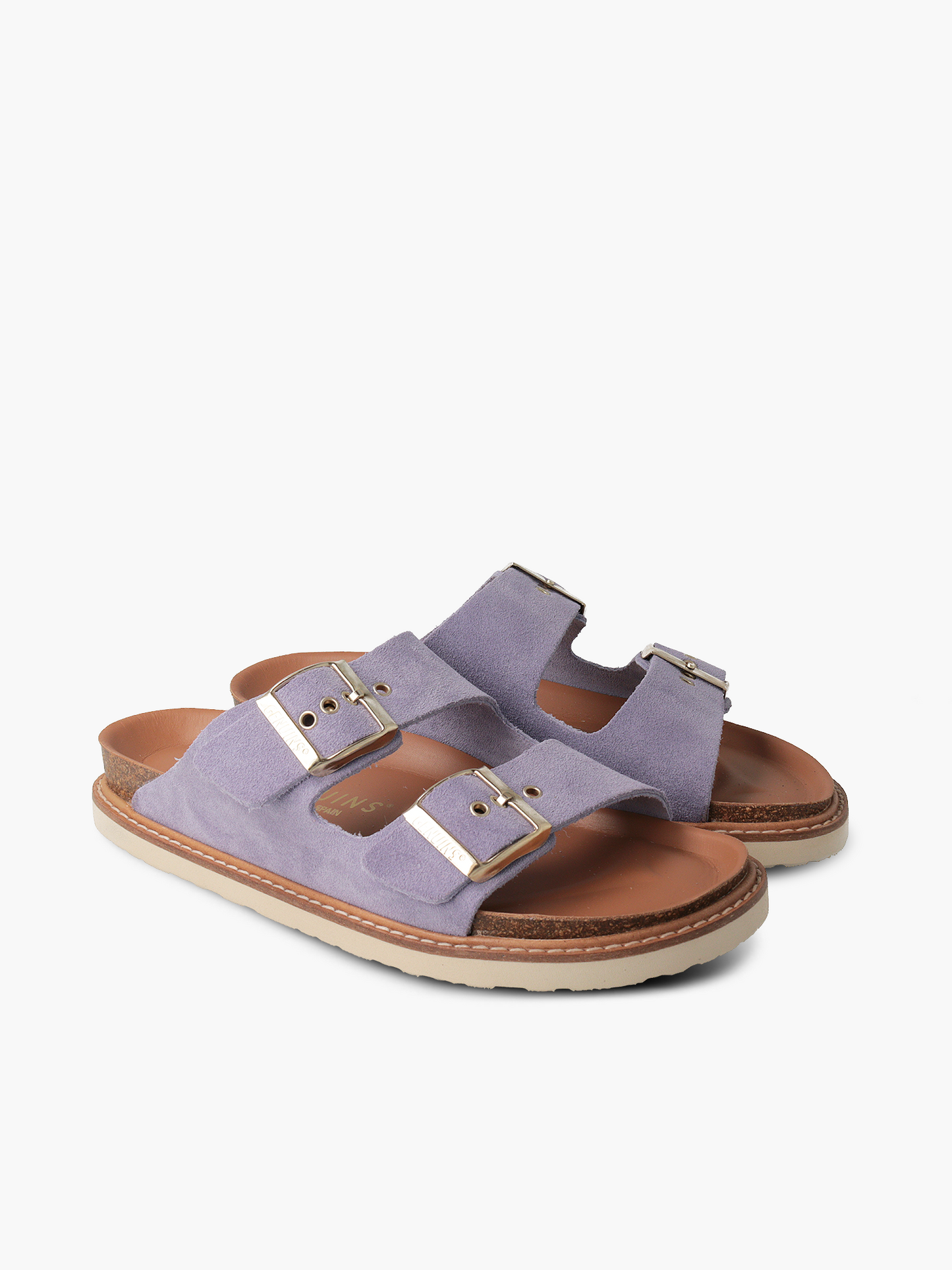 Sandales en cuir suède certifié | Lilas "hawaii velour lavender"