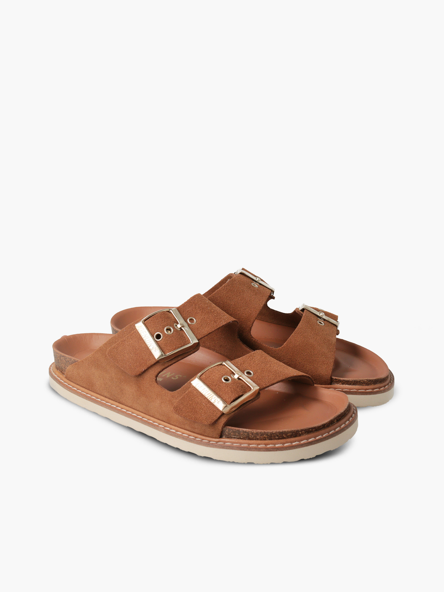 Sandales en cuir suède certifié | Marron "hawaii velour mandorla"