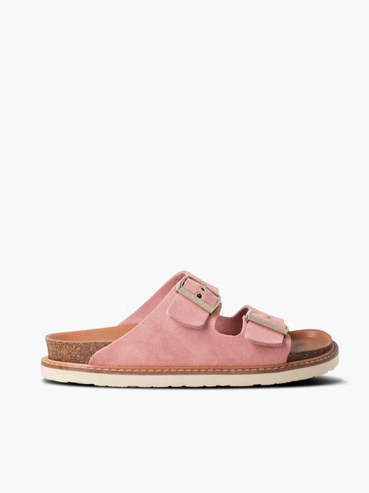 Sandales en cuir suède certifié | Rose "hawaii velour makeup"