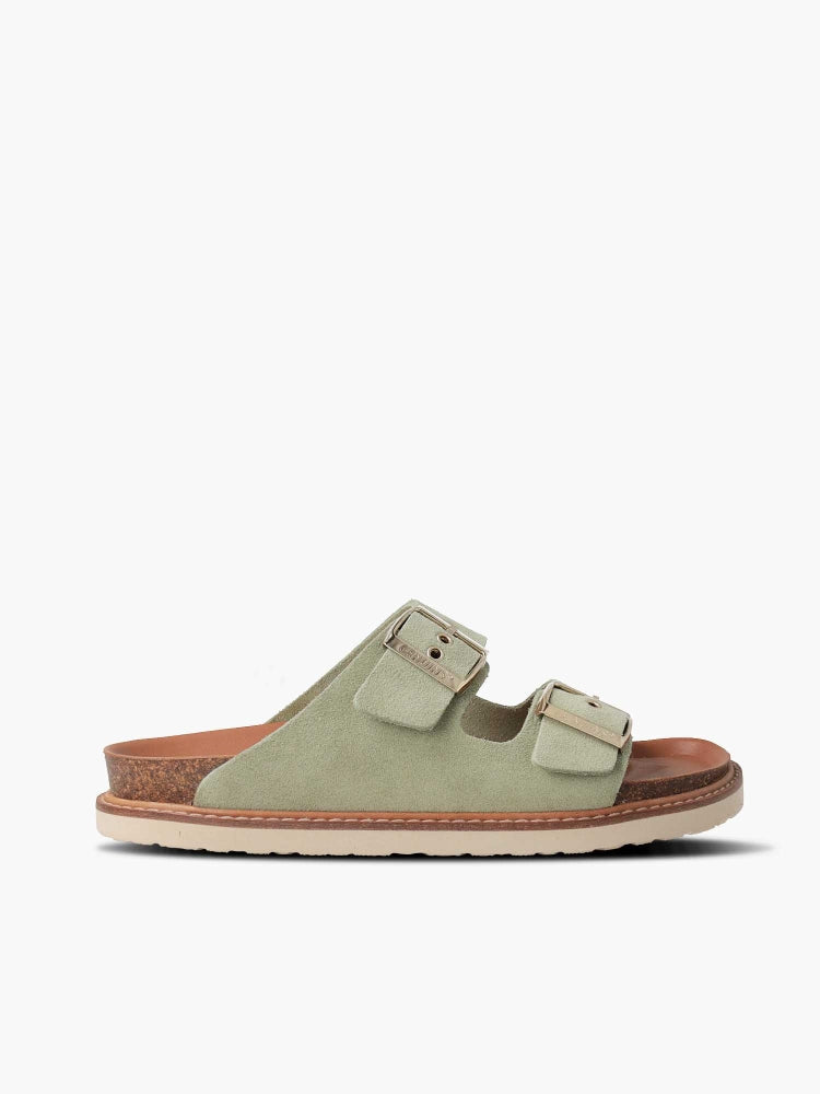 Sandales en cuir suède certifié | Vert "hawaii velour paradise"
