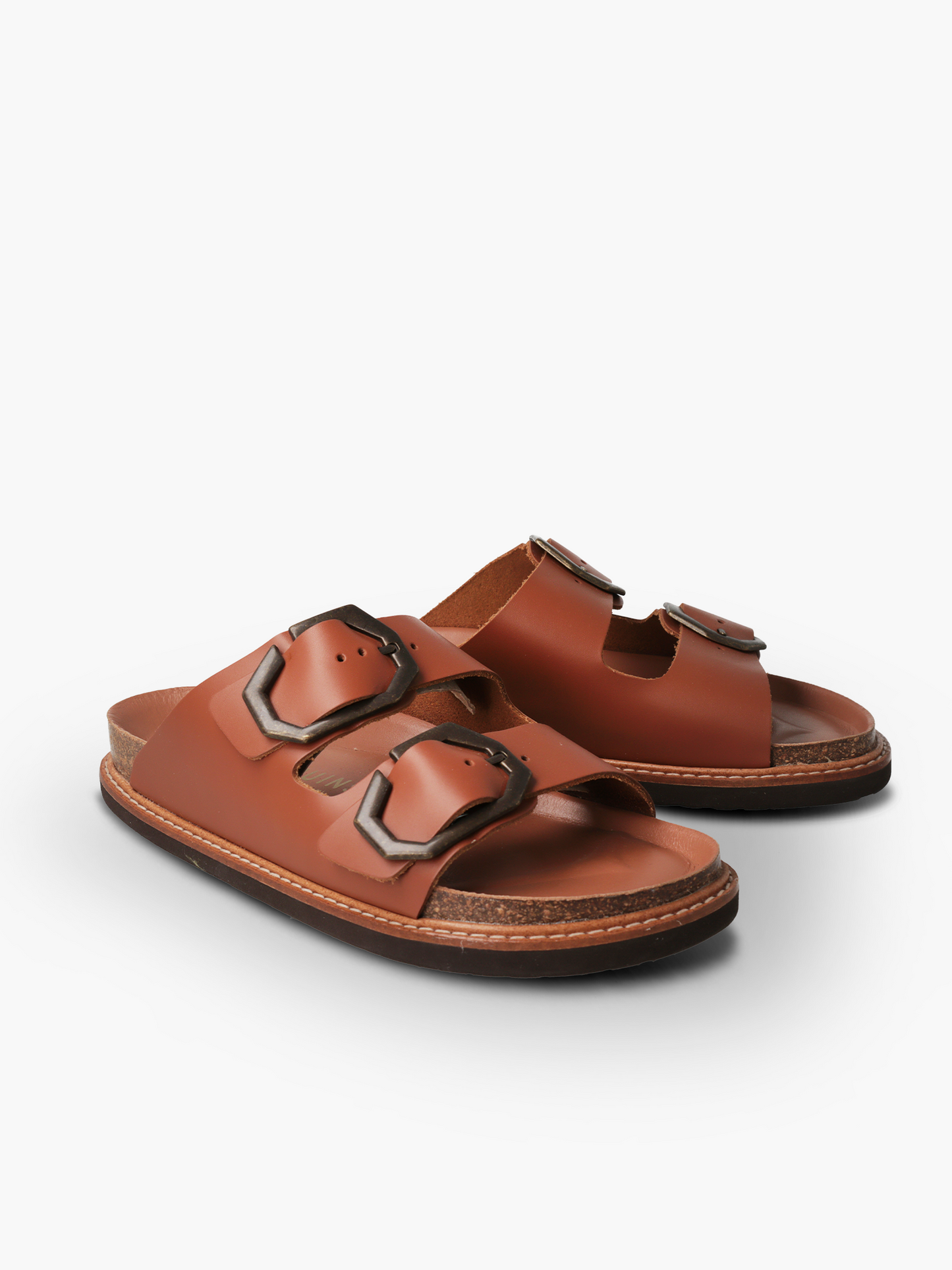 Sandales en cuir certifié | Marron "galia leather camel"