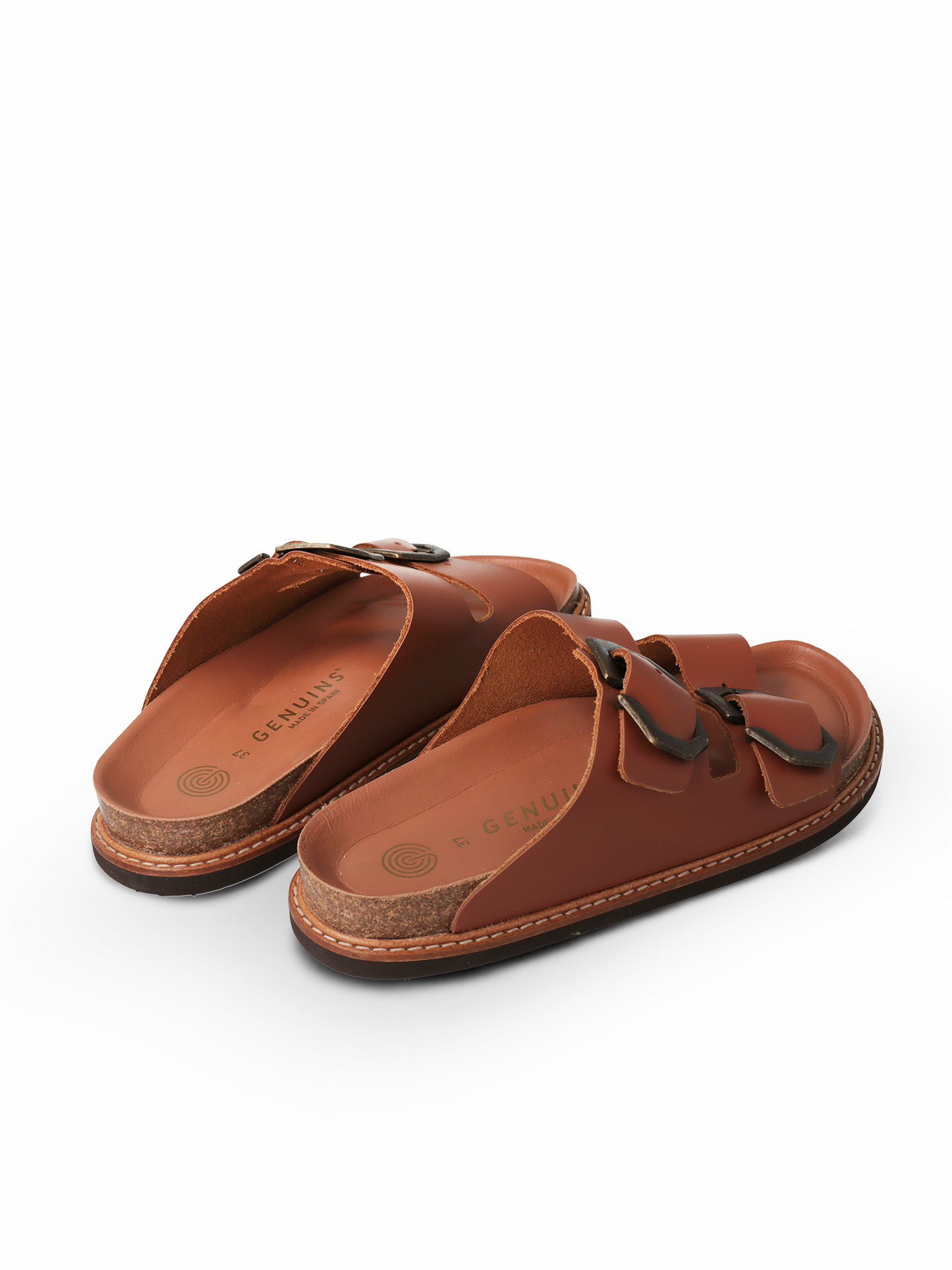 Sandales en cuir certifié | Marron "galia leather camel"