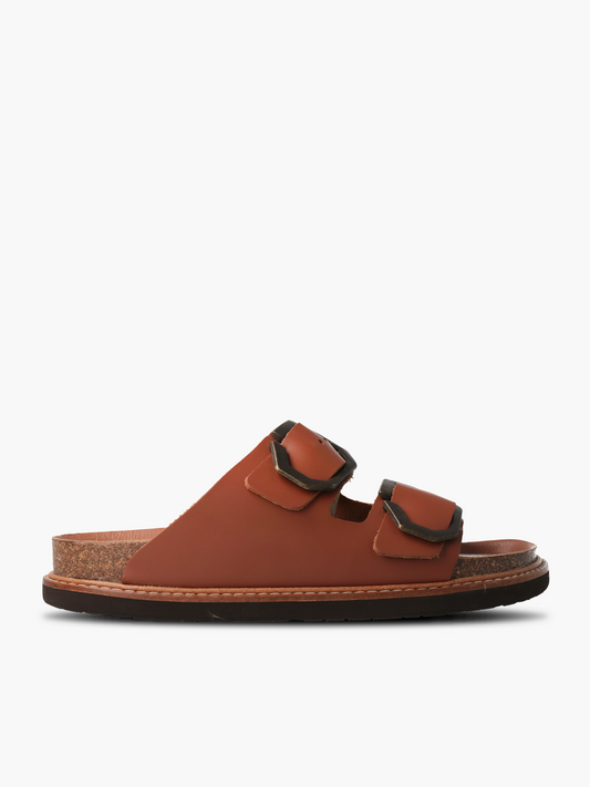 Sandales en cuir certifié | Marron "galia leather camel"