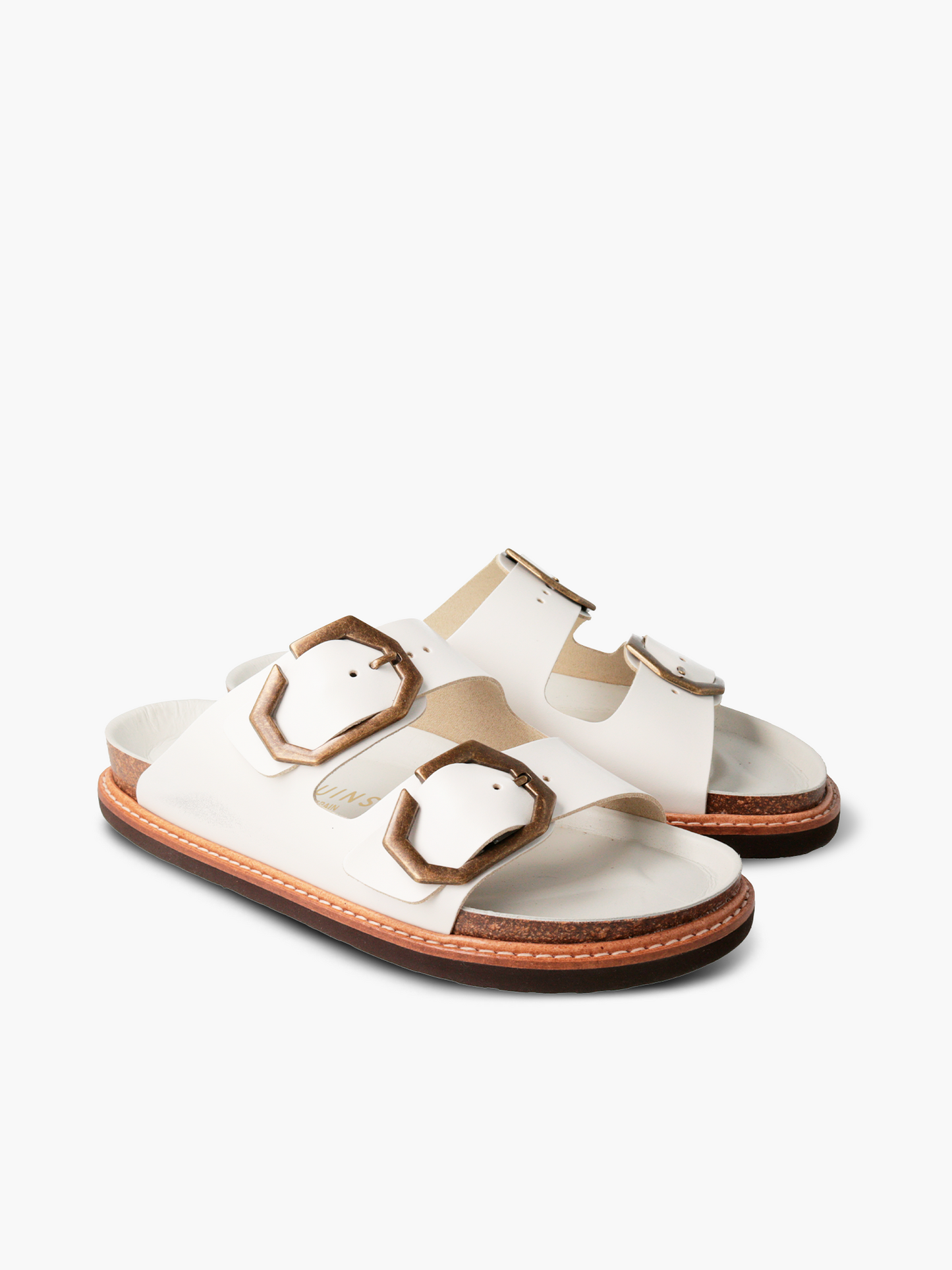 Sandales en cuir certifié | Blanc "galia leather white"