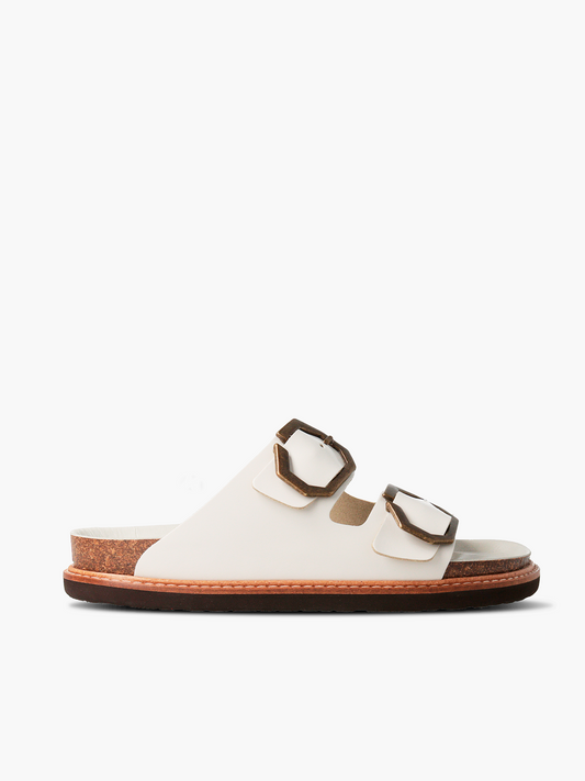 Sandales en cuir certifié | Blanc "galia leather white"