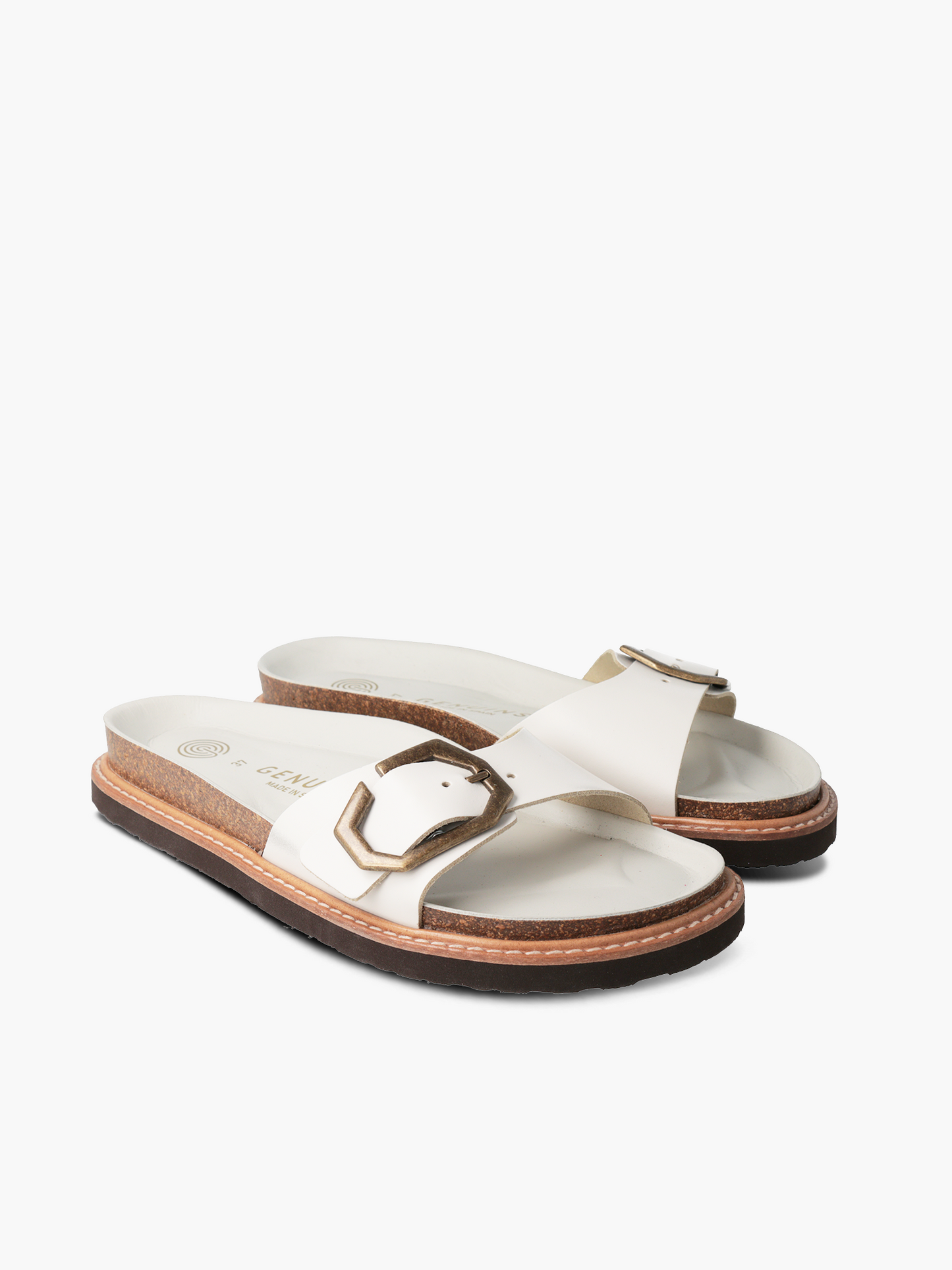 Sandales blanches en cuir certifié - gudi leather white