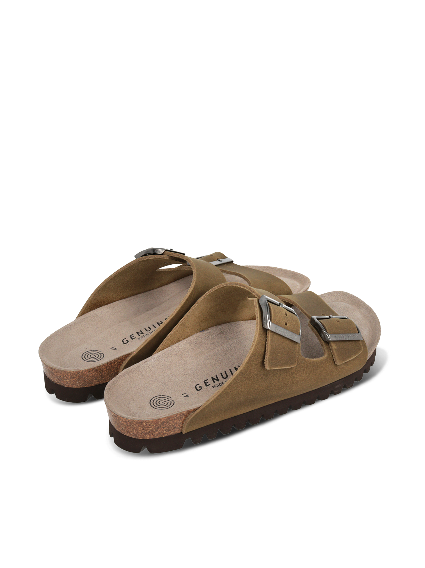 Sandales marron en cuir certifié | kaki "hawaii oiled leather kaki"