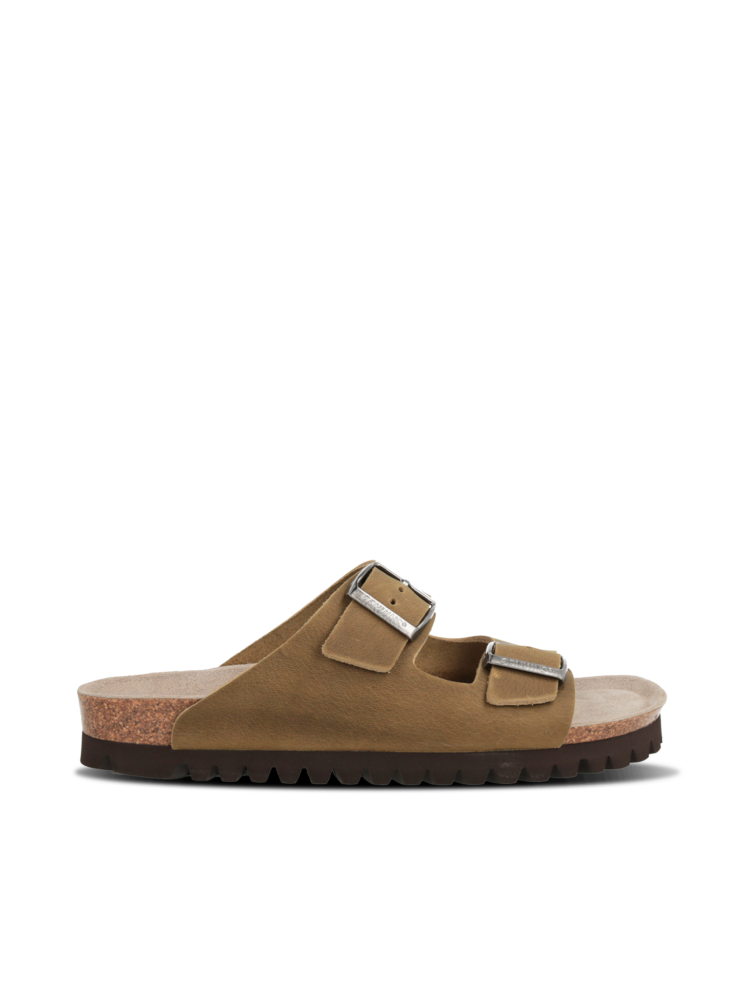 Sandales marron en cuir certifié | kaki "hawaii oiled leather kaki"
