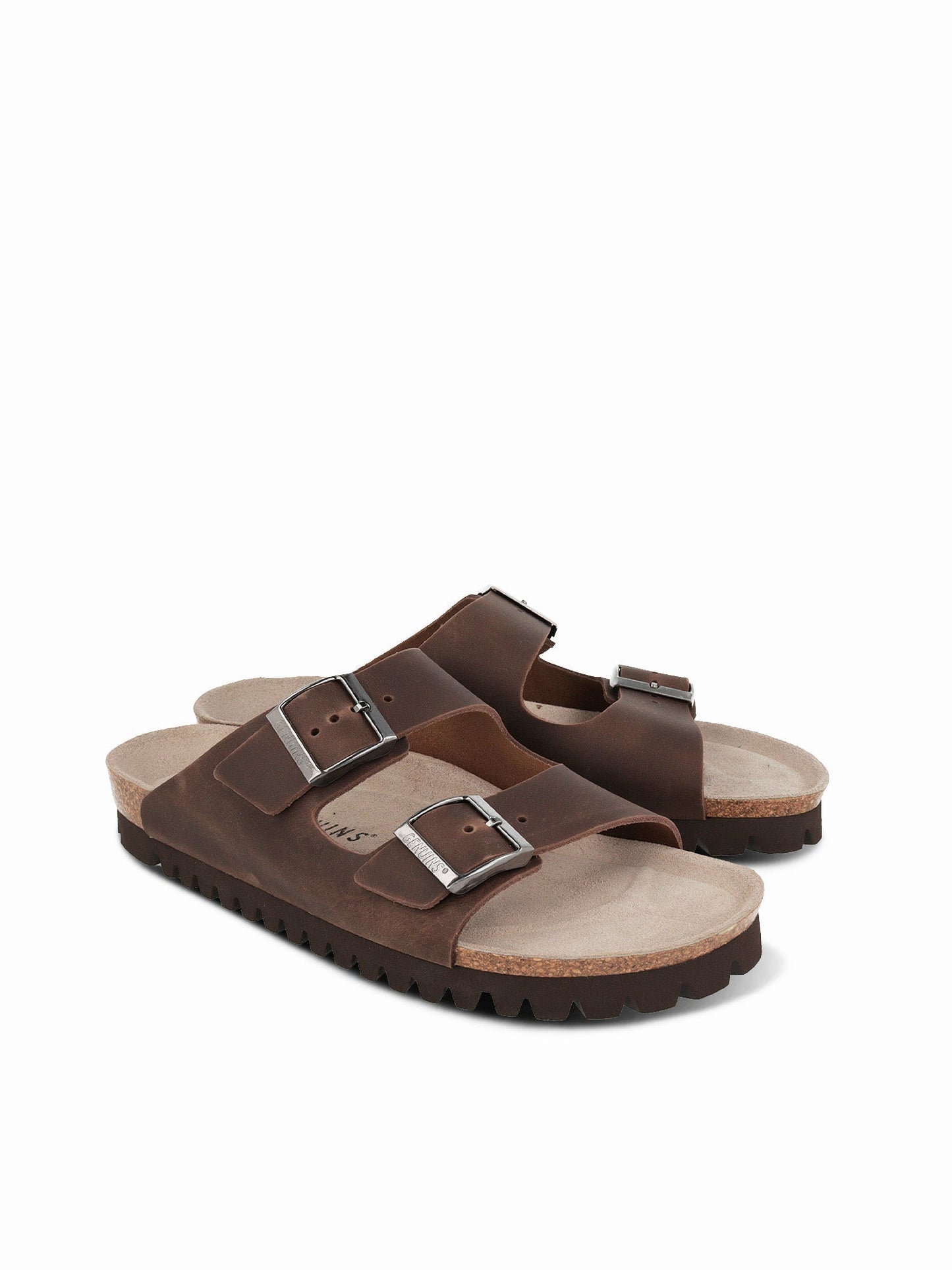 Sandales marron en cuir certifié - hawaii oiled habana