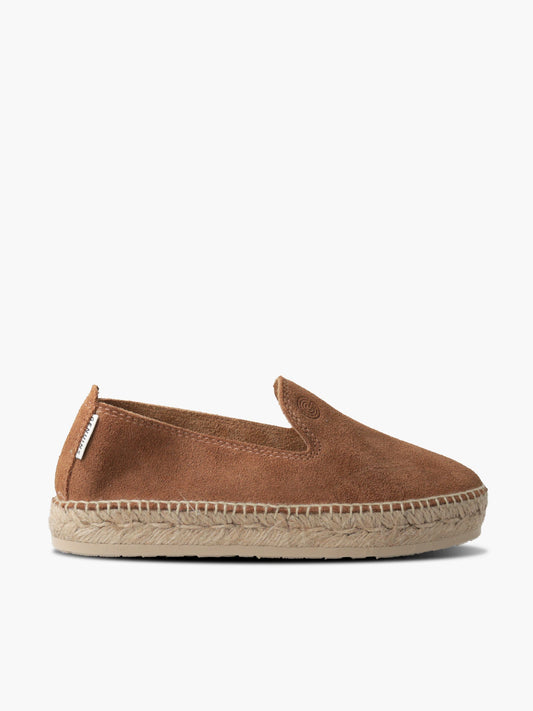 Espadrilles camel en cuir certifié - sabina velours mandorla
