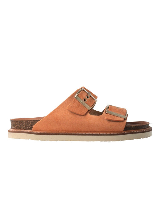 Sandales en cuir suède certifié | Orange "hawaii velour apricot"