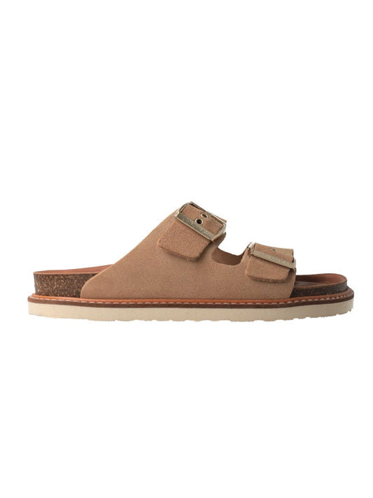 Sandales en cuir suède certifié | Beige "hawaii velour almond"