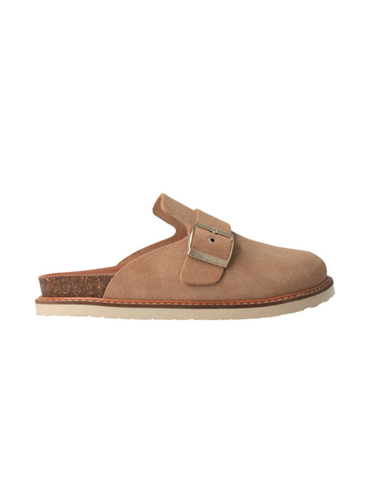 Sabots en cuir suède certifié | Beige "izar velour almond"