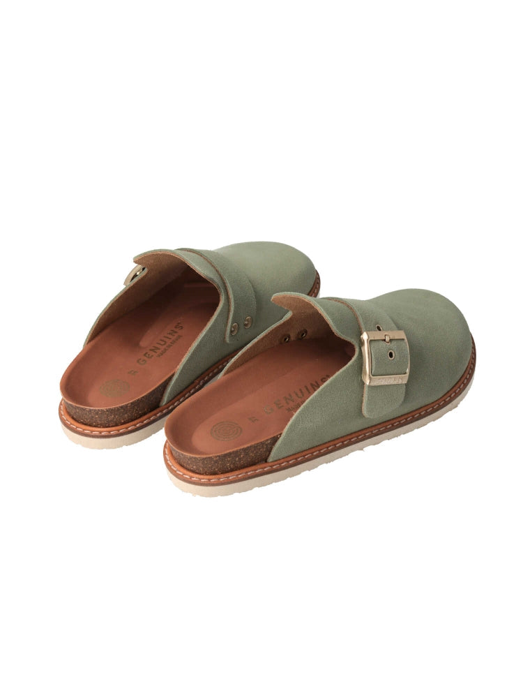 Sabots en cuir suède certifié | Vert "izar velour paradise"