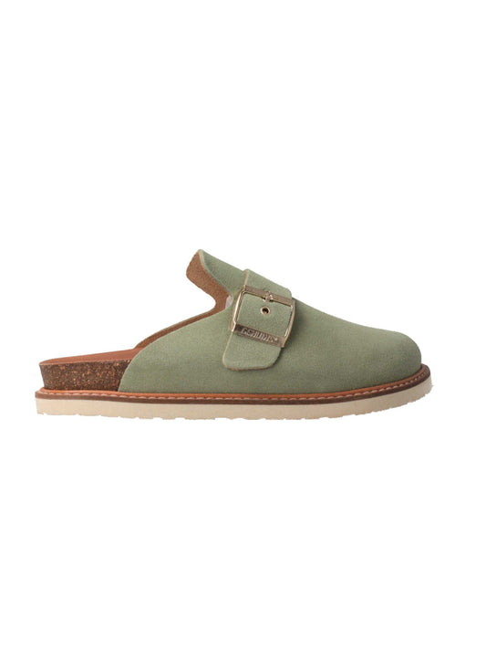 Sabots en cuir suède certifié | Vert "izar velour paradise"
