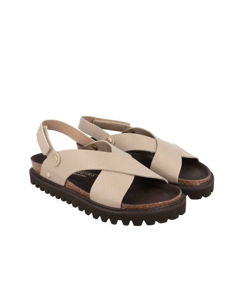 Sandales en cuir certifié | Beige "fibonacci leather taupe"