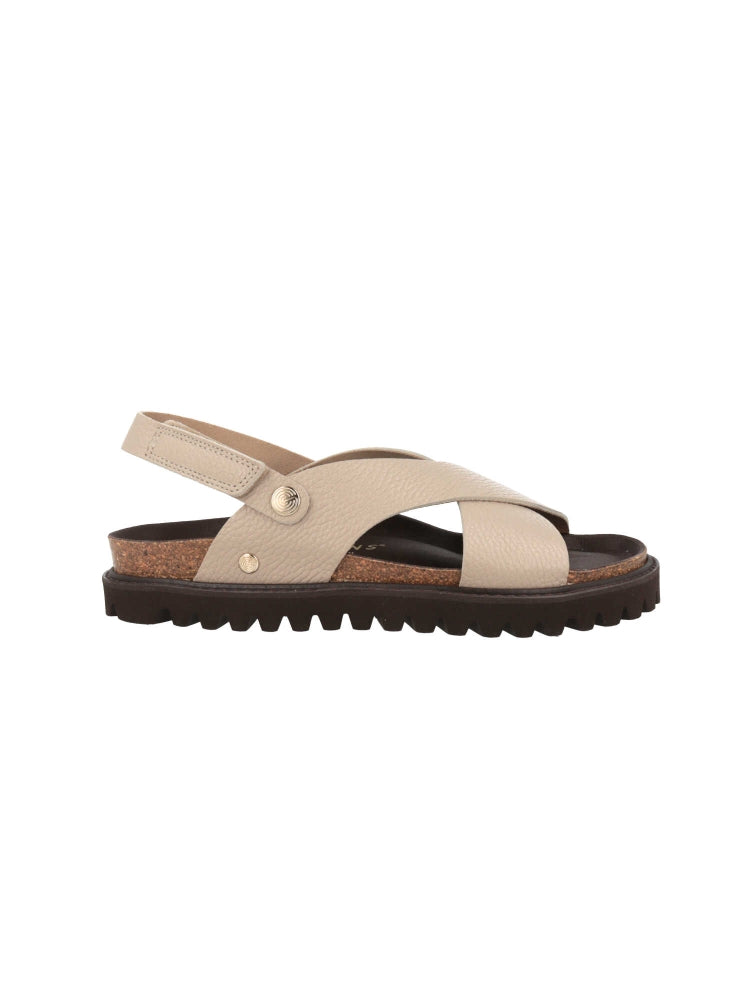 Sandales en cuir certifié | Beige "fibonacci leather taupe"