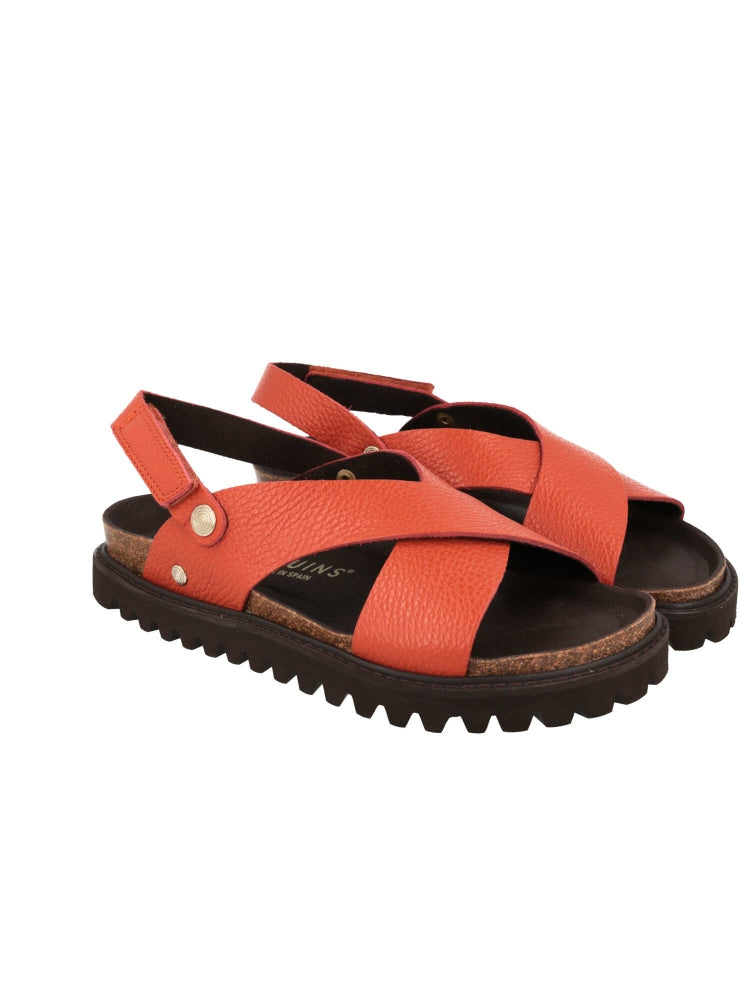 Sandales en cuir certifié | Orange "fibonacci leather orange"