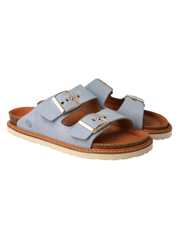 Sandales en cuir suède certifié | bleu ciel "hawaii velour sky"