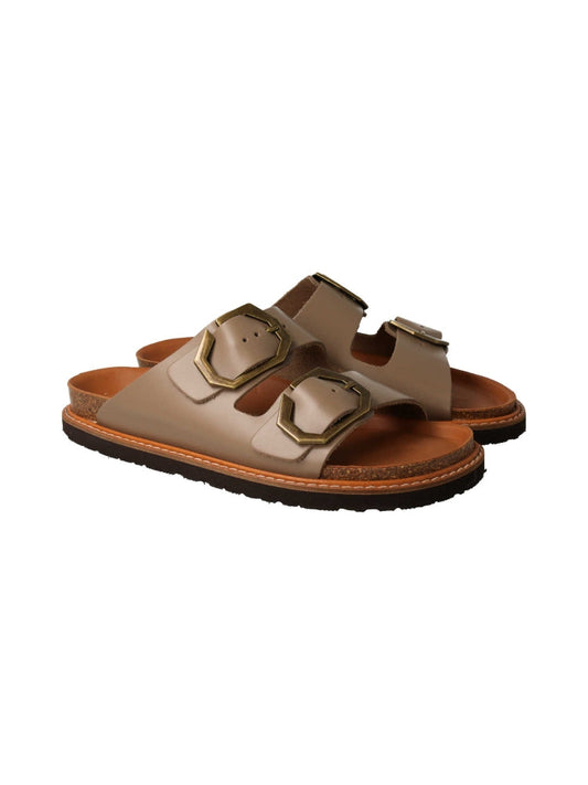 Sandales en cuir certifié | marron "galia leather chocolate"