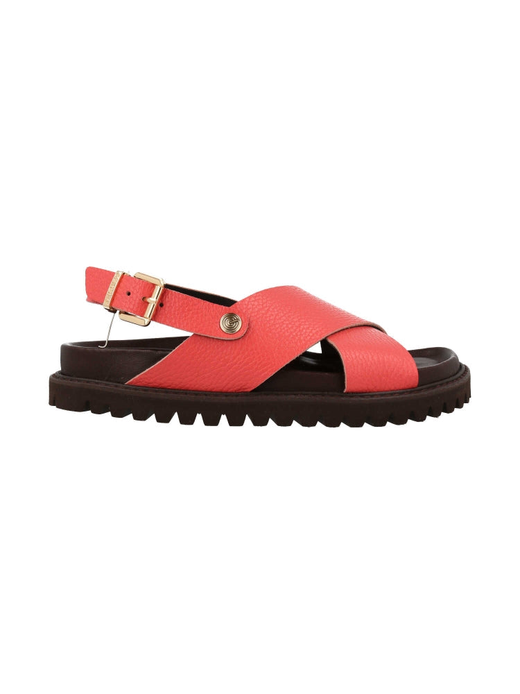 Sandales en cuir certifié | noir "melen embossed leather berry"