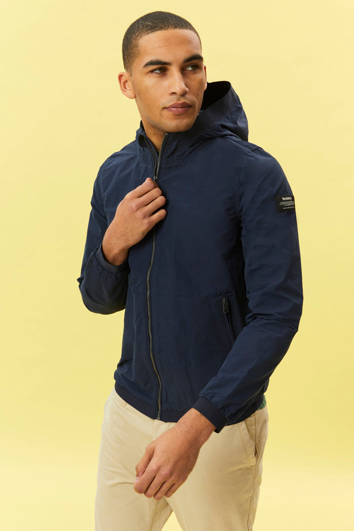 Veste bleu marine en coton bio et nylon recyclé - Arthur