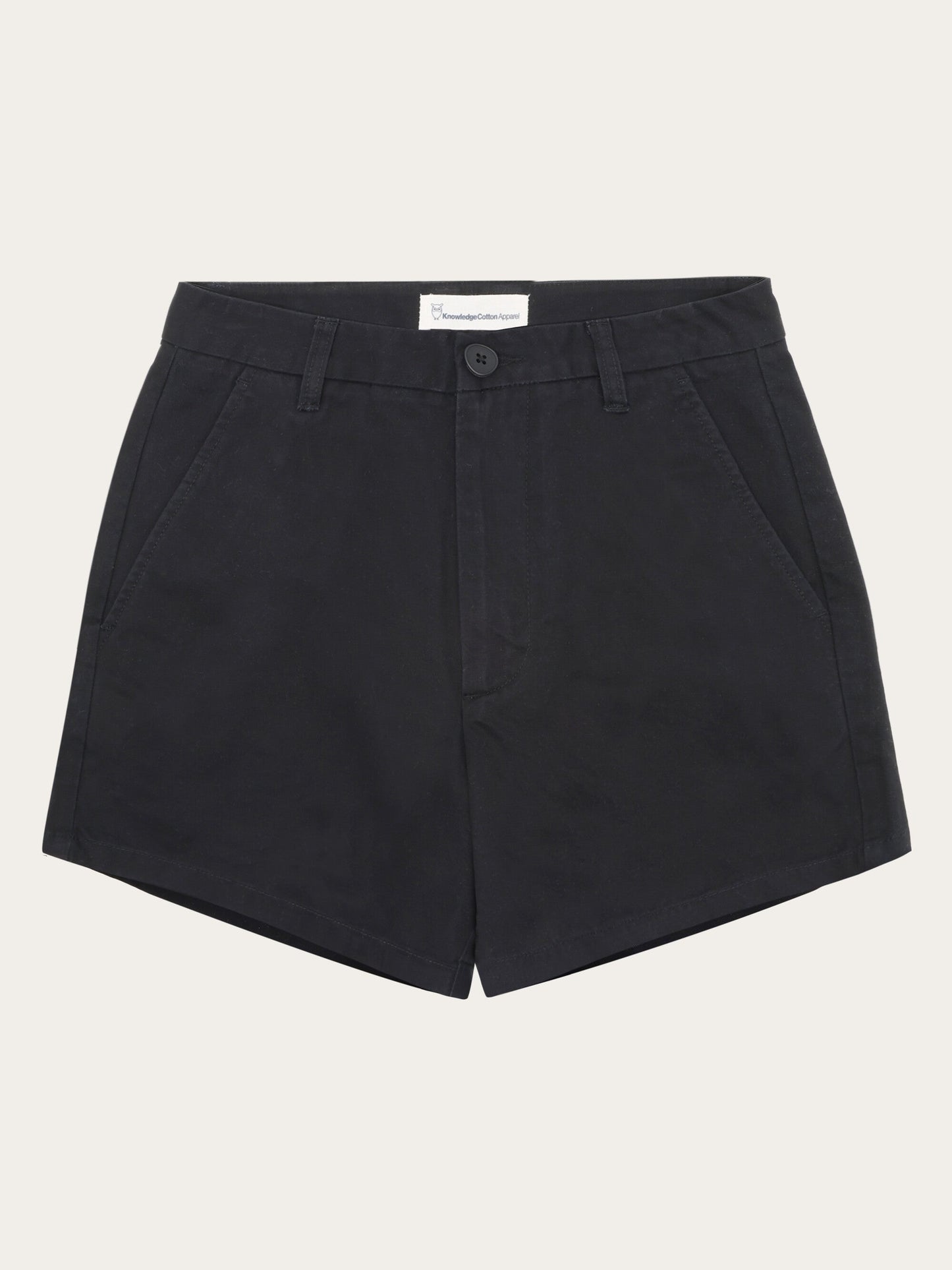 Short en coton biologique | noir "Gale boyfriend mid-rise twill chino shorts - gots/vegan - 1300 black jet"