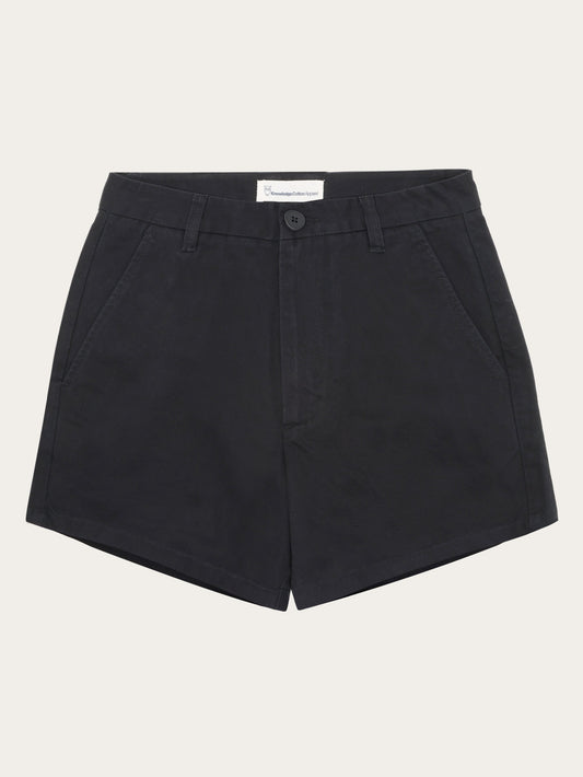 Short en coton biologique | noir "Gale boyfriend mid-rise twill chino shorts - gots/vegan - 1300 black jet"