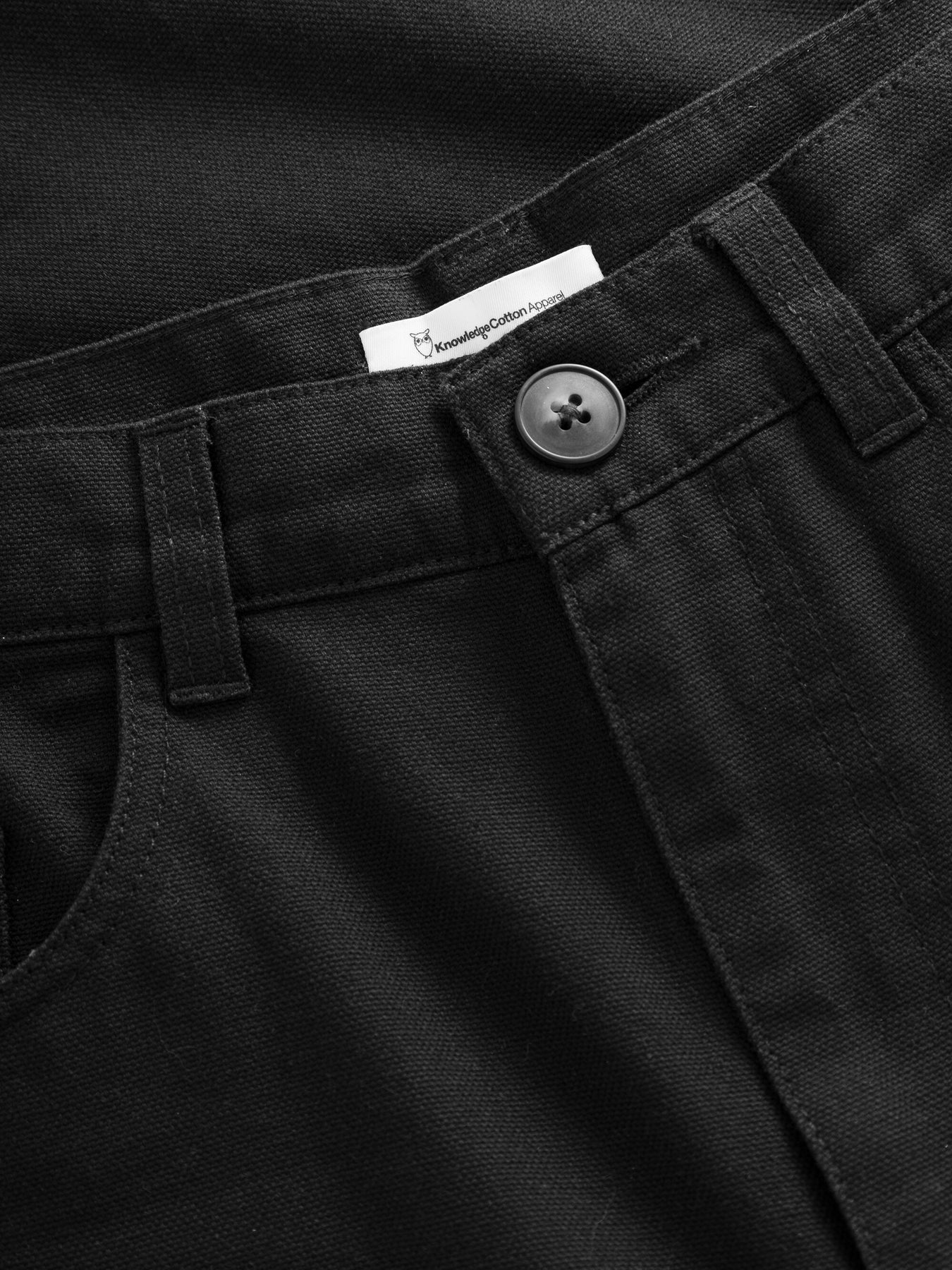 Pantalon ample en coton bio | Noir "gale straight canvas 5-pocket pants black jet"