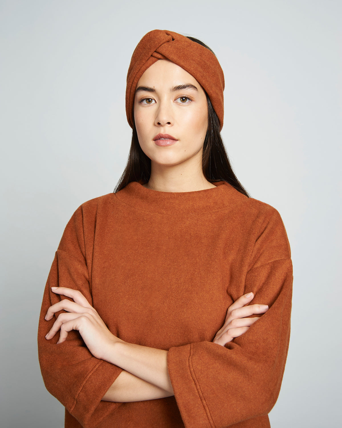 Pull ample manches 3/4 terracotta en coton bio - Ganymed