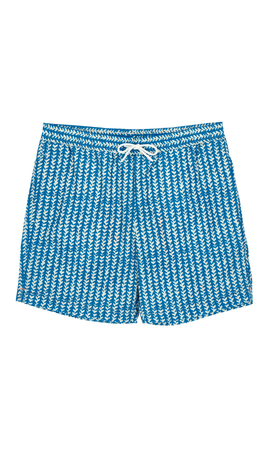 Short de bain à motifs turquoise recyclé