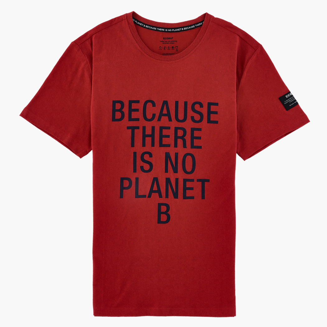 T-shirt orange imprimé gris en coton bio - NATAL CLASSIC BECAUSE