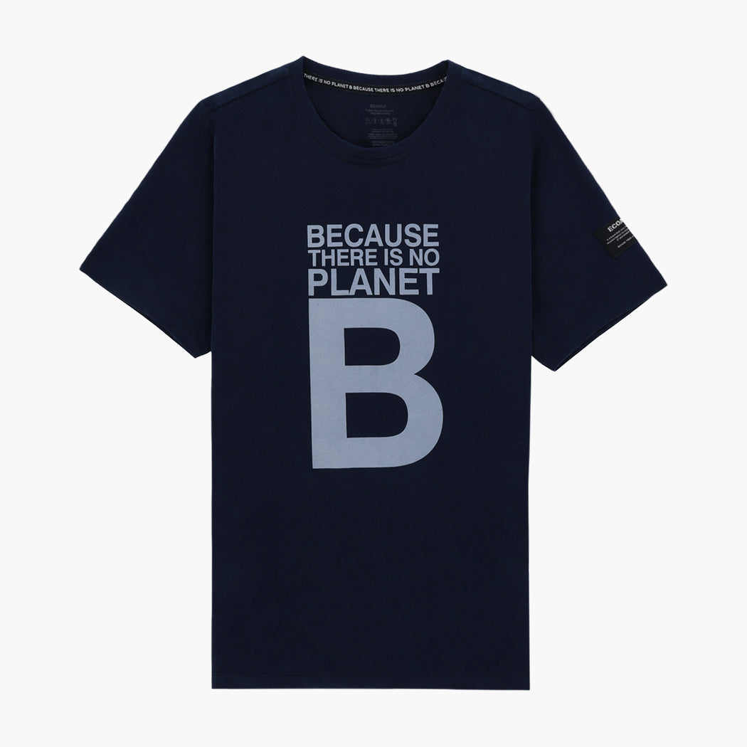 T-shirt marine imprimé blanc en coton bio - NATAL GREAT B