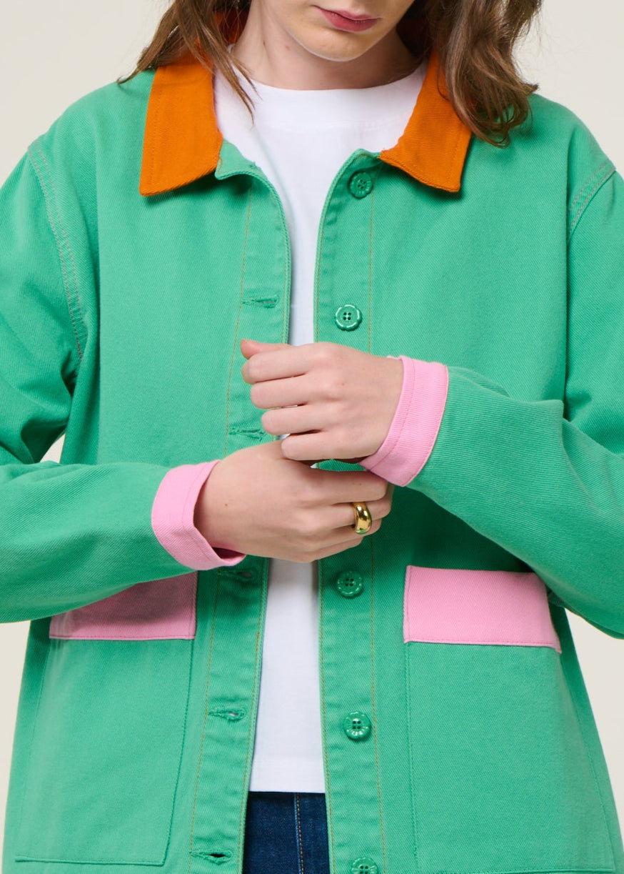 Veste en coton bio | vert "nuance"