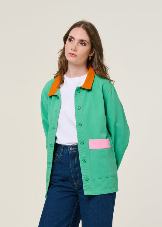 Veste en coton bio | vert "nuance"
