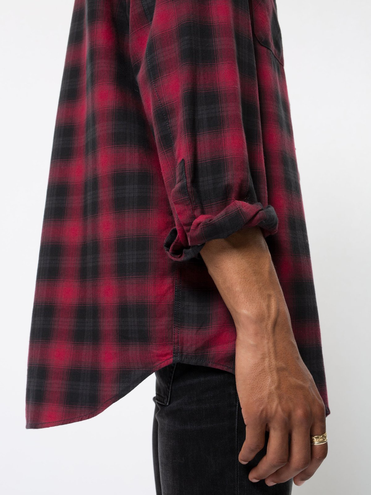 Chemise à carreaux rouge et noire en coton bio - gabriel