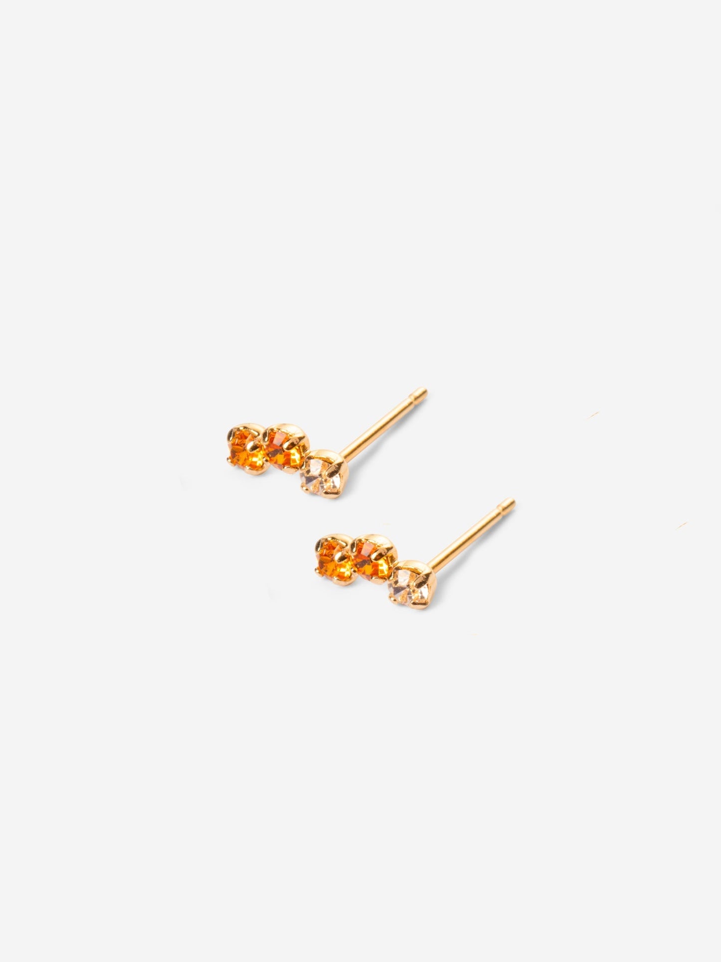 Boucles d'oreilles en plaqué or certifié | doré "paire de boucles gaston - topaze - plaqué or"