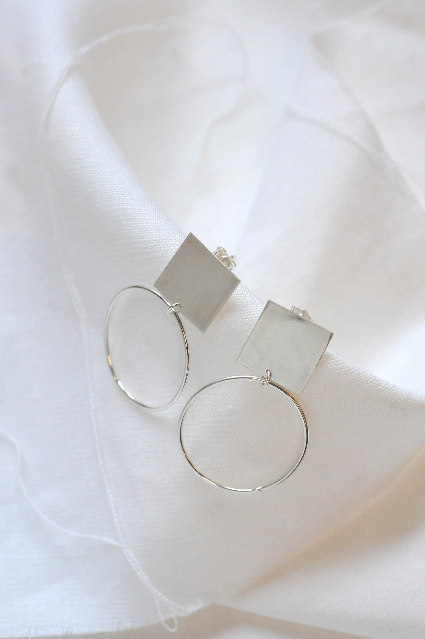Boucles d'oreilles en argent recyclé -  Geo Shape Studs