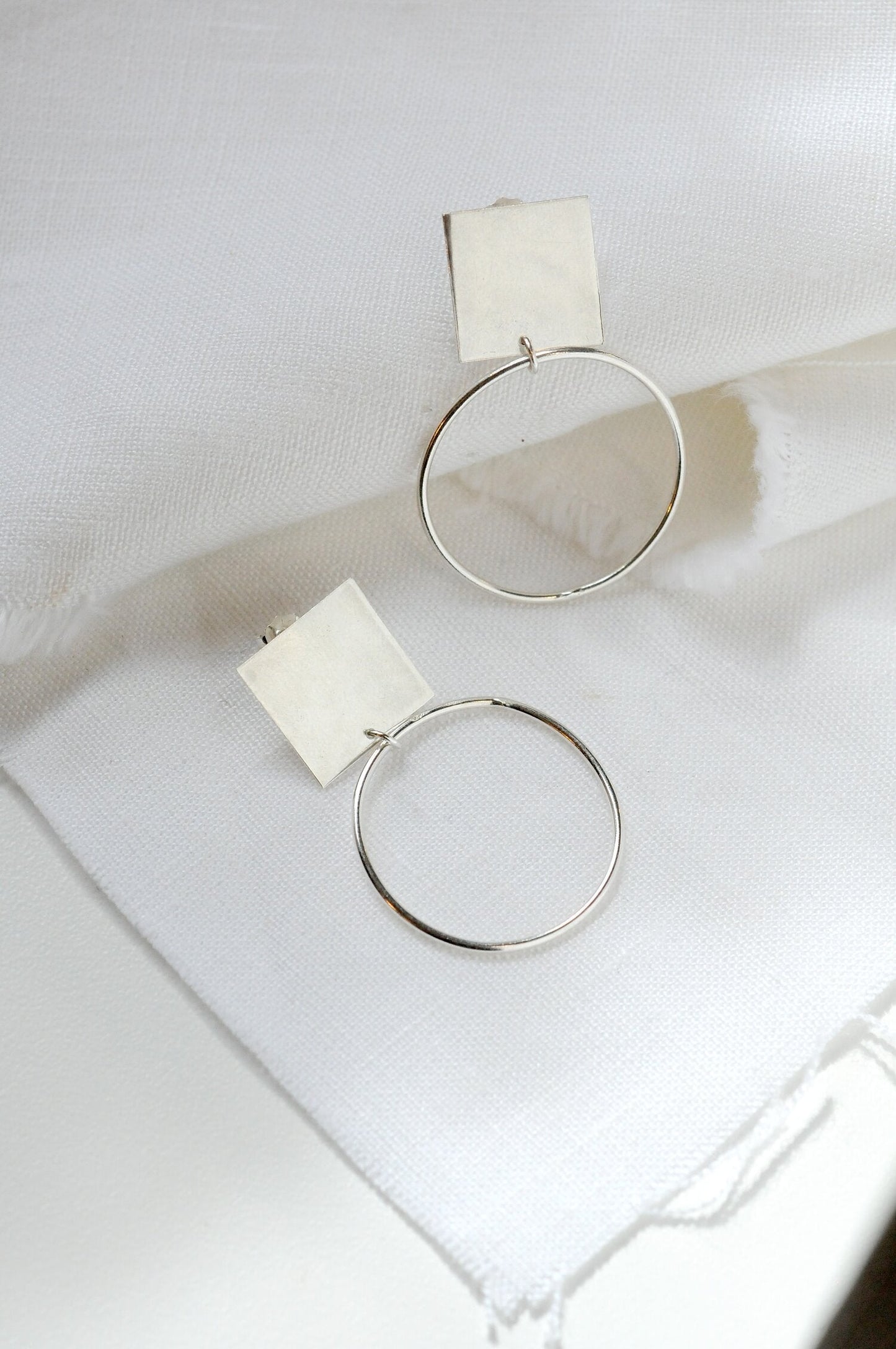 Boucles d'oreilles en argent recyclé -  Geo Shape Studs