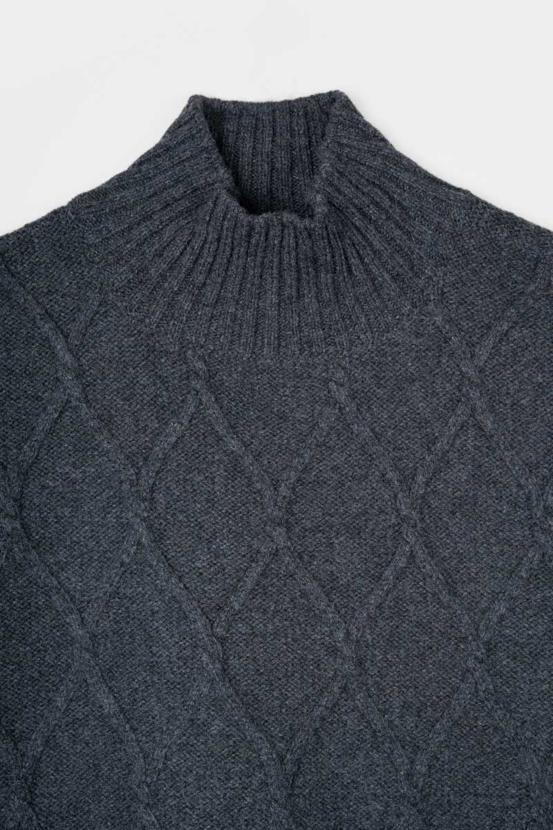 Pull sans manches en laine recyclée | gris "delia - grigio carbone"