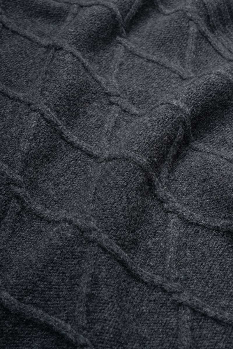 Pull sans manches en laine recyclée | gris "delia - grigio carbone"