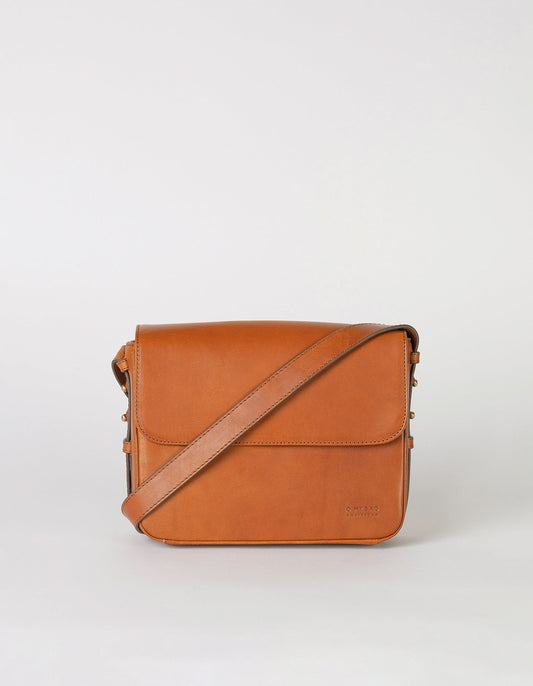 Sac bandoulière en cuir certifié | marron "gina cognac classic leather"