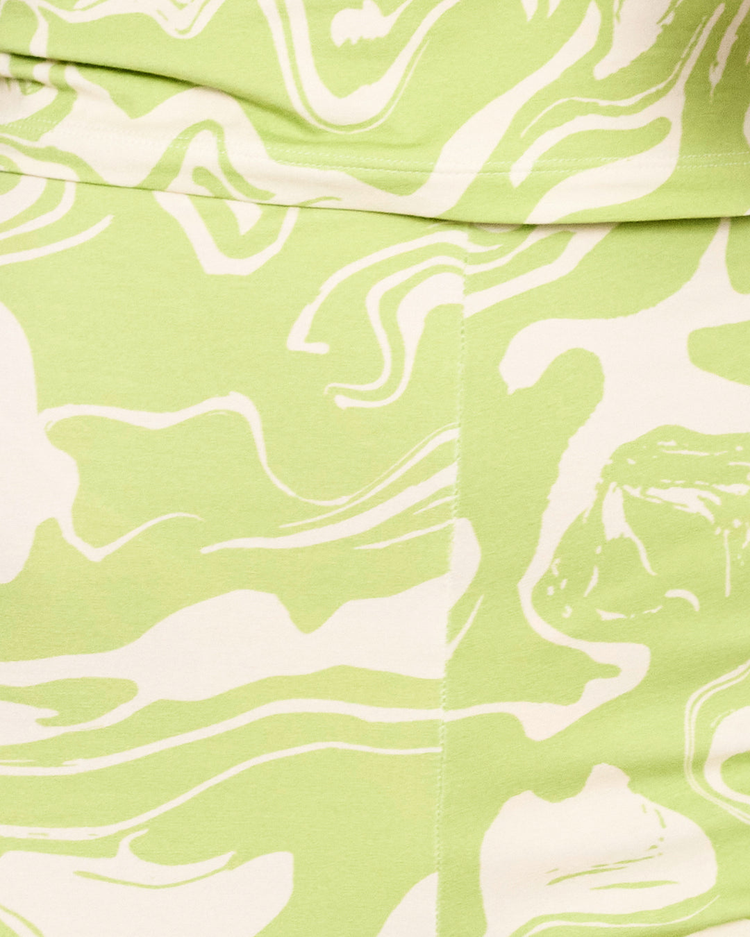 Crop top vert à motifs psychés en coton bio - sol green waves
