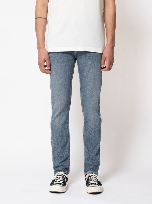Jean slim bleu clair en coton bio - Grim Tim Blue Age