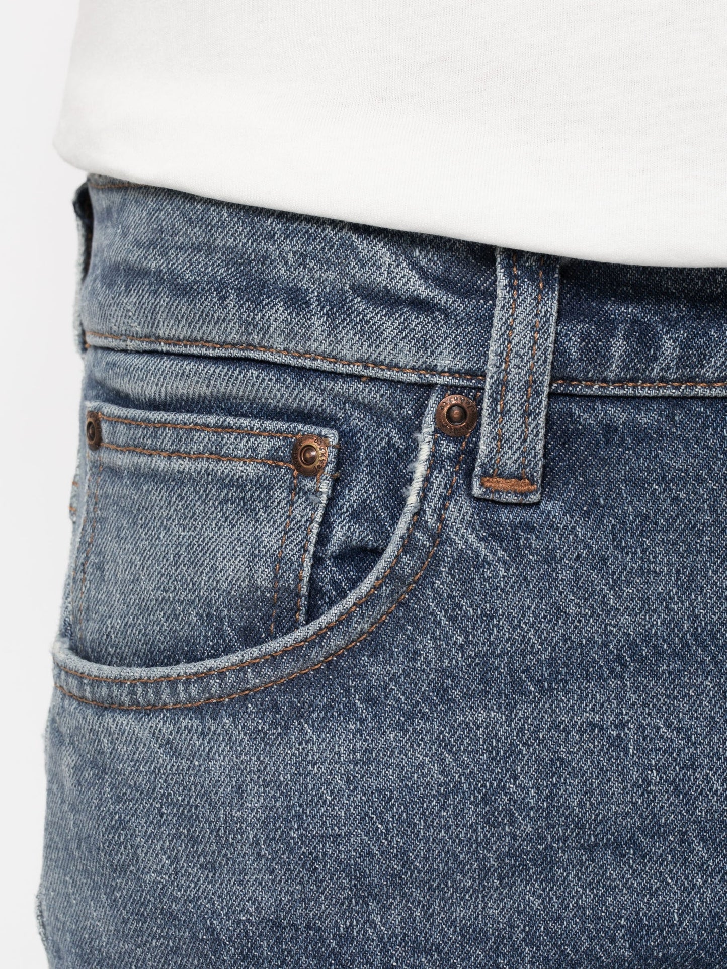 Jean slim bleu clair en coton bio - Grim Tim Blue Age