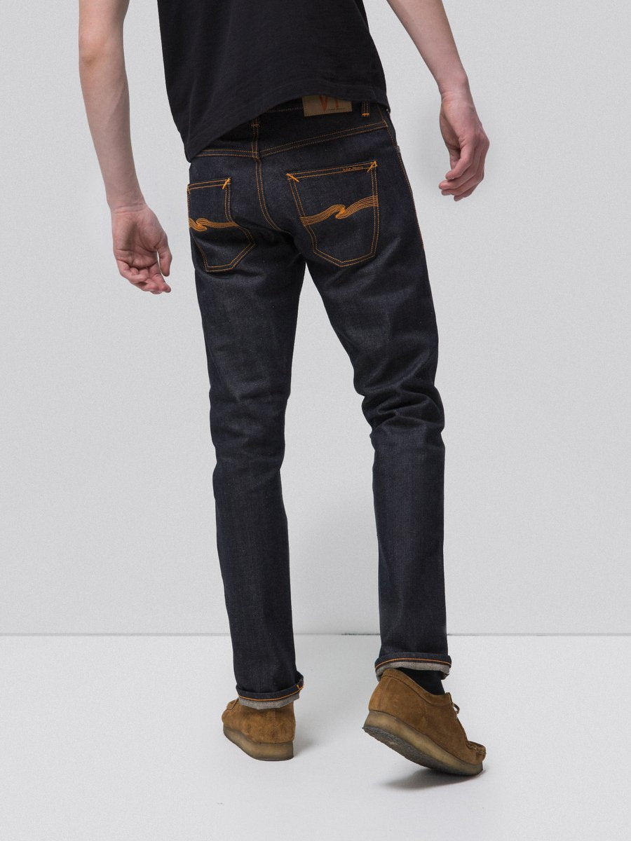 Jean slim brut Selvedge en coton bio - Grim Tim Dry selvage