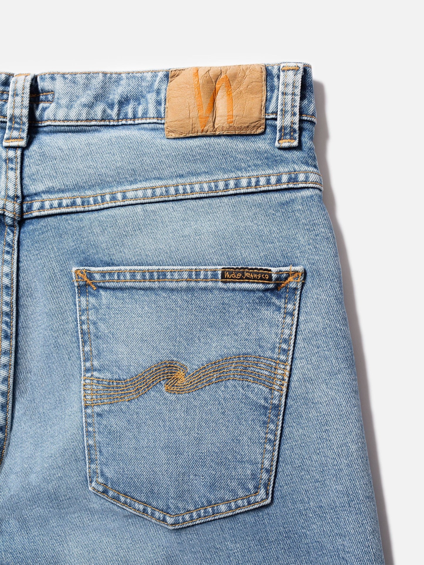 Jean slim bleu clair en coton bio - grim tim worn pale blue
