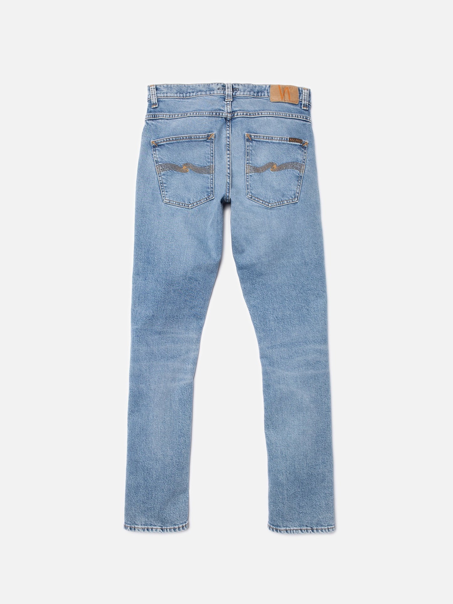 Jean slim bleu clair en coton bio - grim tim worn pale blue