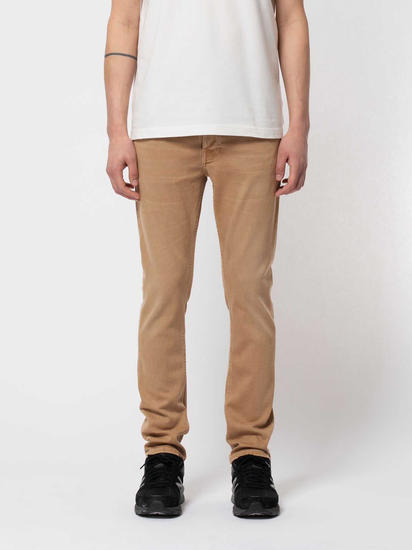 Jean slim beige en coton bio - Grim Tim desert worn