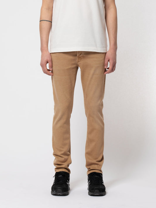 Jean slim beige en coton bio - Grim Tim desert worn